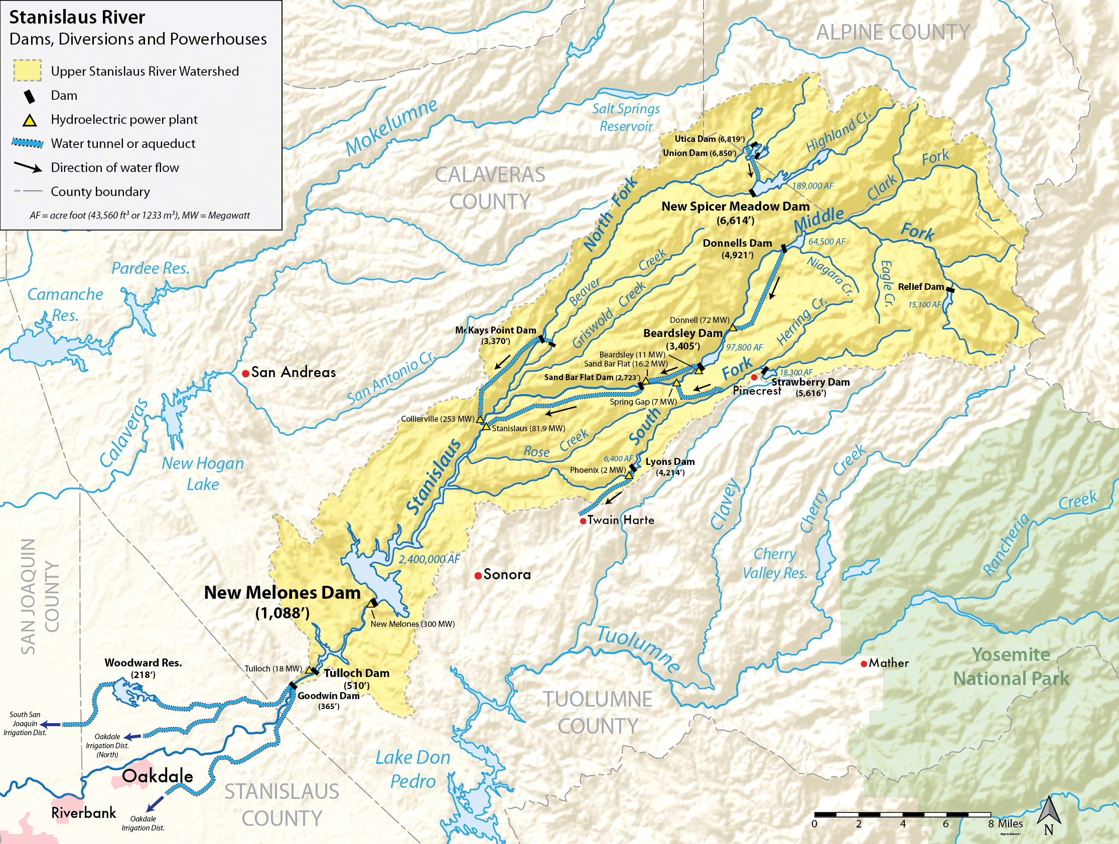 Stanislaus Watershed - courtesy of By Shannon1 - Own work, CC BY-SA 4.0, https://commons.wikimedia.org/w/index.php?curid=56959099